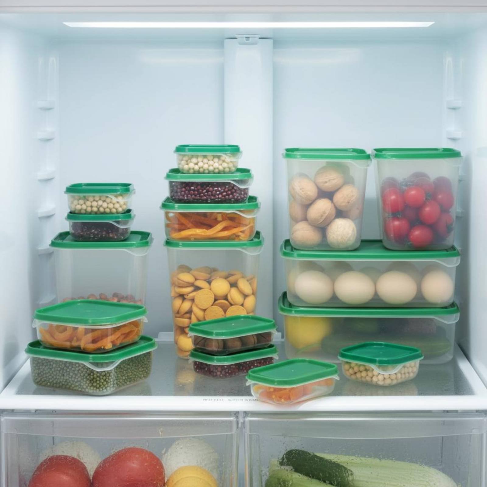 Food Storage Lid - 17-delige koelkast opbergbox set, lekvrije plastic