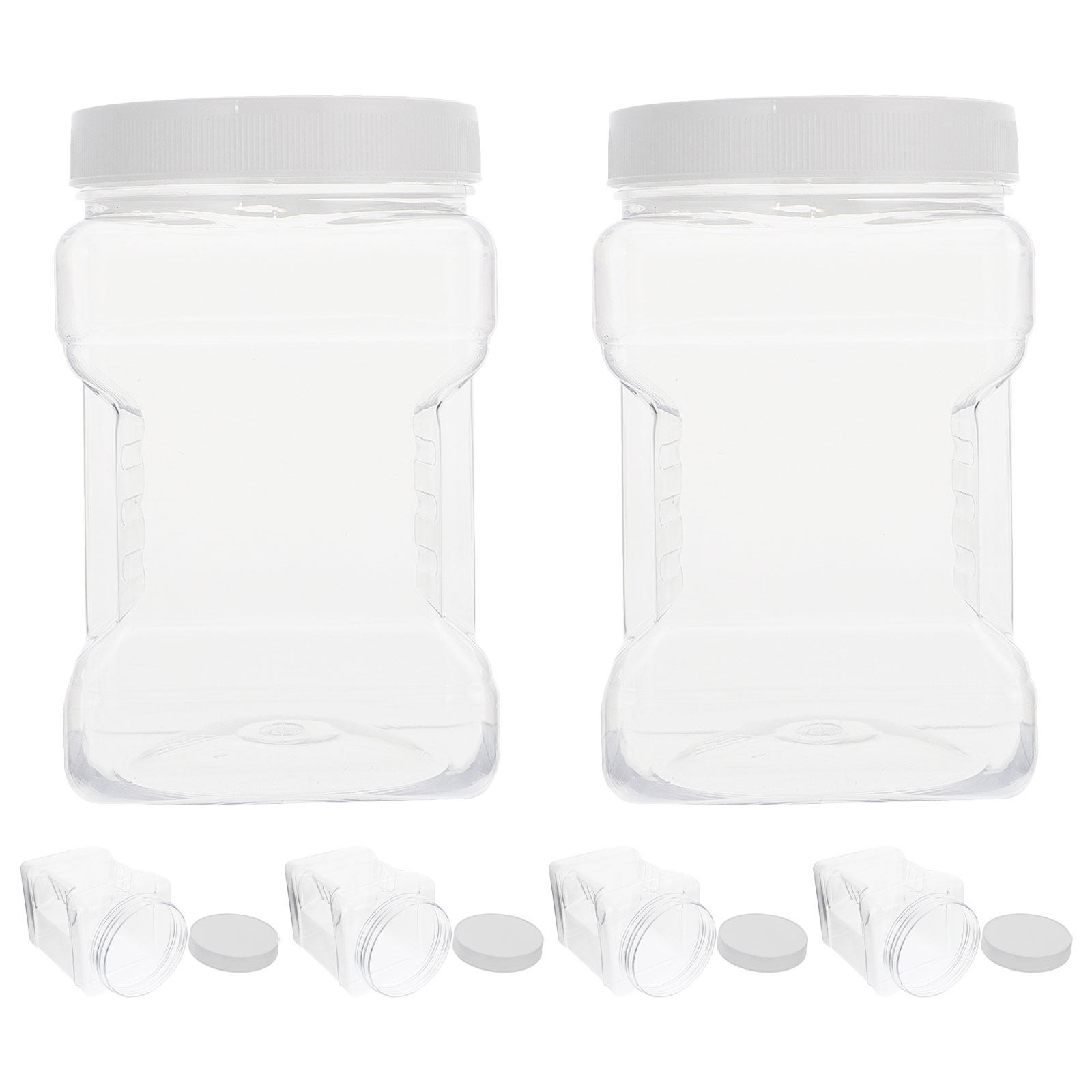 Food Storage Jars With Lids - 6-delige set glazen voorraadpotten, moderne vierkante