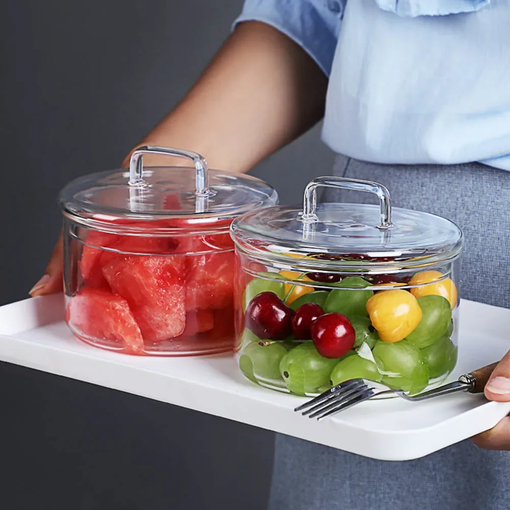 Food Storage Glass Round - 1 Stuks Hittebestendige Glazen Kom Stackabe