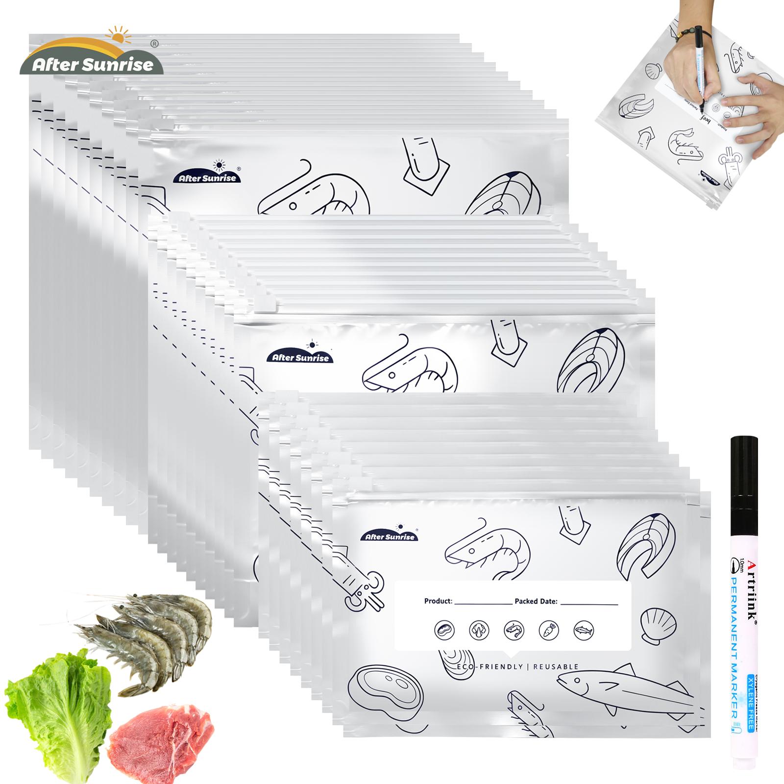 Food Storage Aluminum - 【Gekoelde Voedselproducten】Herbruikbare, afsluitbare opbergzakken van aluminiumfolie,