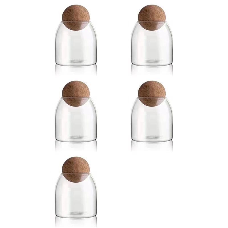 Food Storage Glass Round - ABGR-5X Glazen flessen, glazen voedselbewaarcontainers met