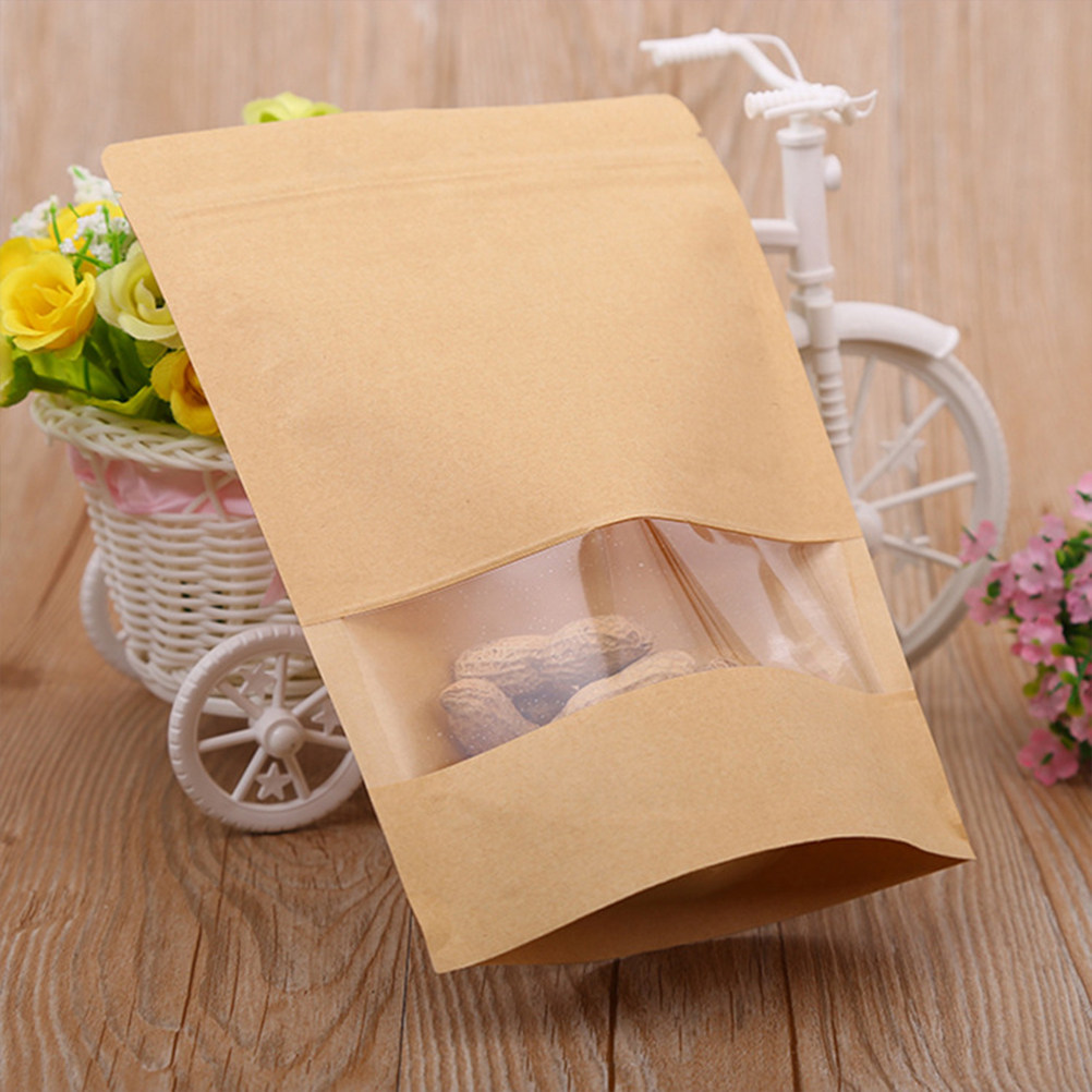 Food Storage Bags Reusable - 50 stuks kraftpapier met ritssluiting, hersluitbare