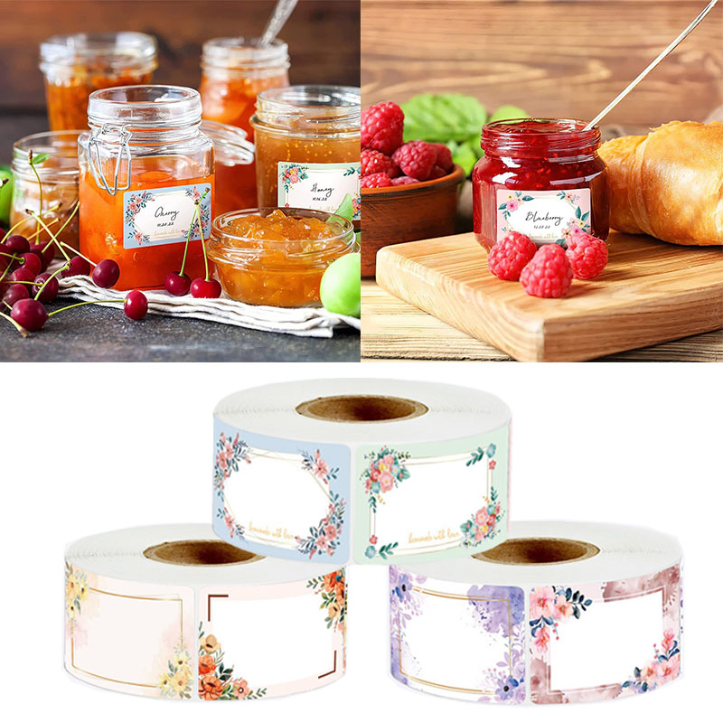 Food Storage Name - 50/100/250PCS Zonnebloemen Verpakking Sticker Roll Bloemen