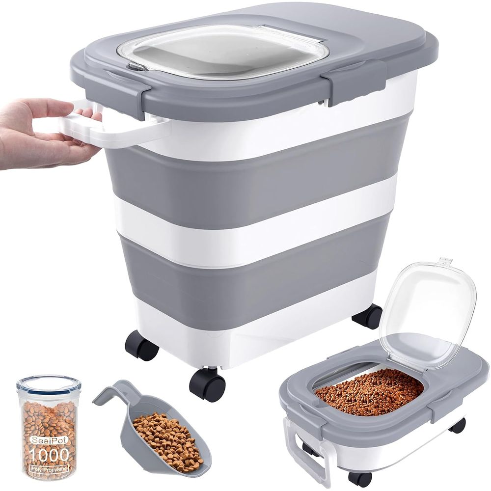 Food Storage For Dog - Luchtdichte hondenvoeropbergcontainer, opvouwbare grote opbergcontainer voor