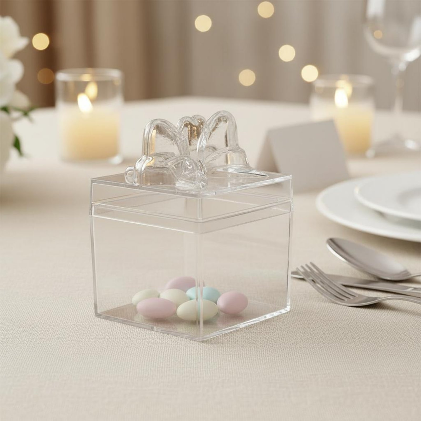 Food Storage Containers - Transparante plastic snoepdoos met lint, multifunctionele