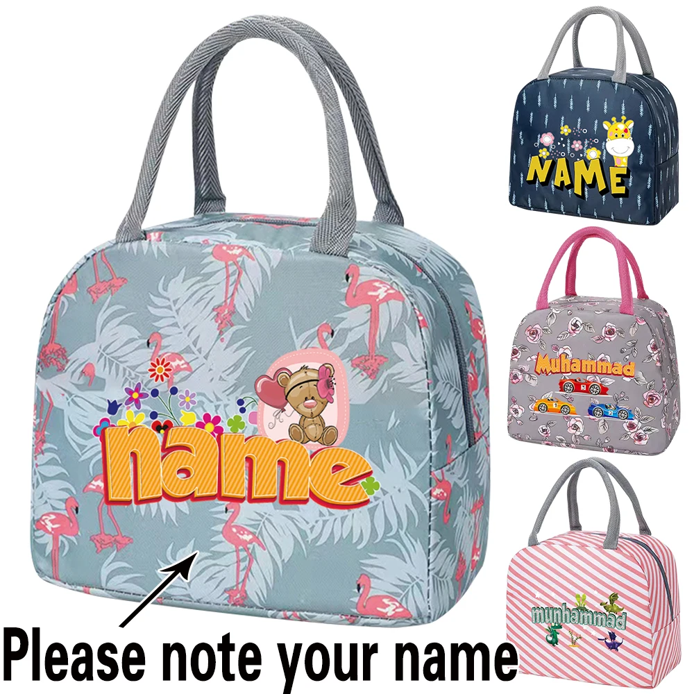 Food Storage Name - Aangepaste naam lunchtas voor vrouwen Draagbare