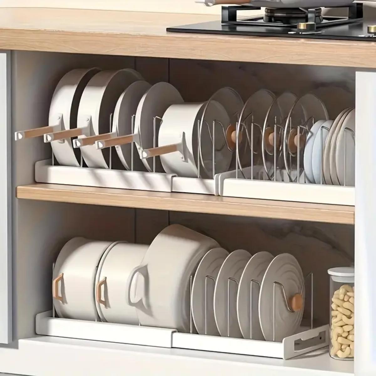 Food Storage Organiser - Uitbreidbare keukenpan- en pannenorganizer onderkast met