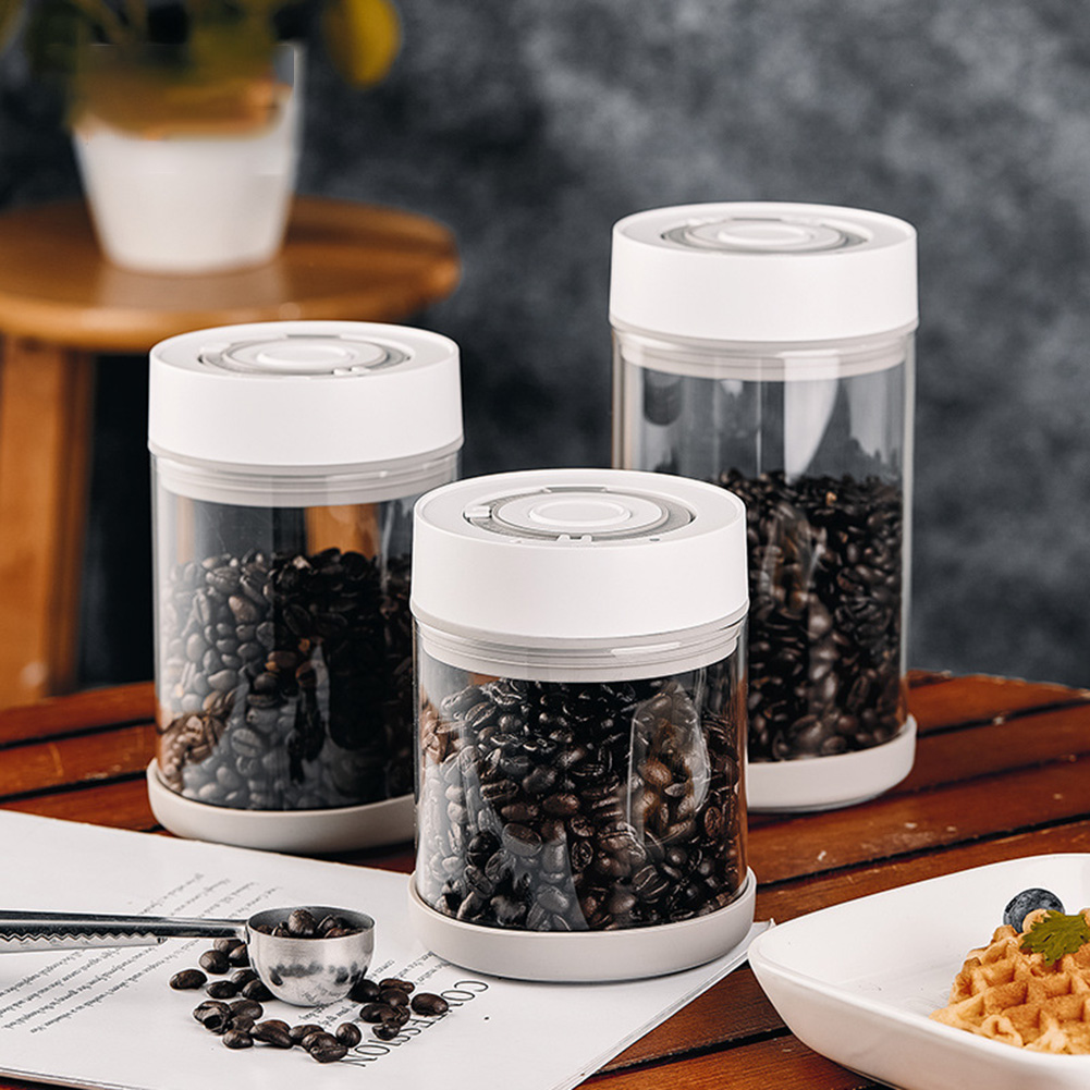Food Storage Ideas - Keuken Vochtbestendig Glas Koffiebonen Pot Automatische