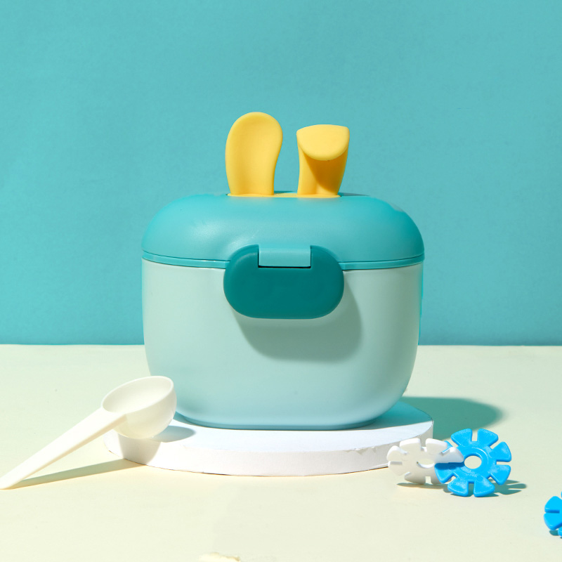Food Storage Lock Box - Nieuwe siliconen konijnenoorformule-dispenser, melkpoedercontainer, mat oppervlakte