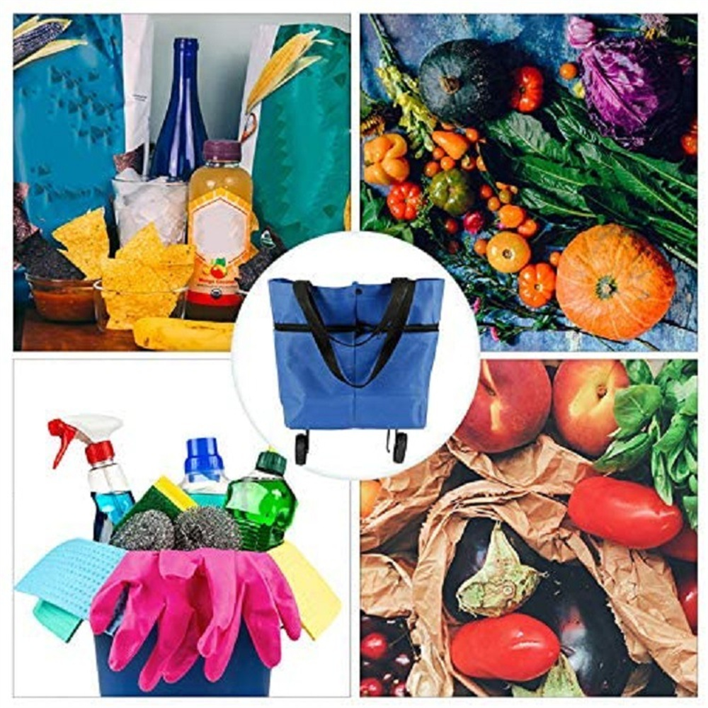 Food Storage Bags Reusable - Opvouwbare boodschappentrolley Tas Herbruikbare boodschappentassen Voedselorganisator