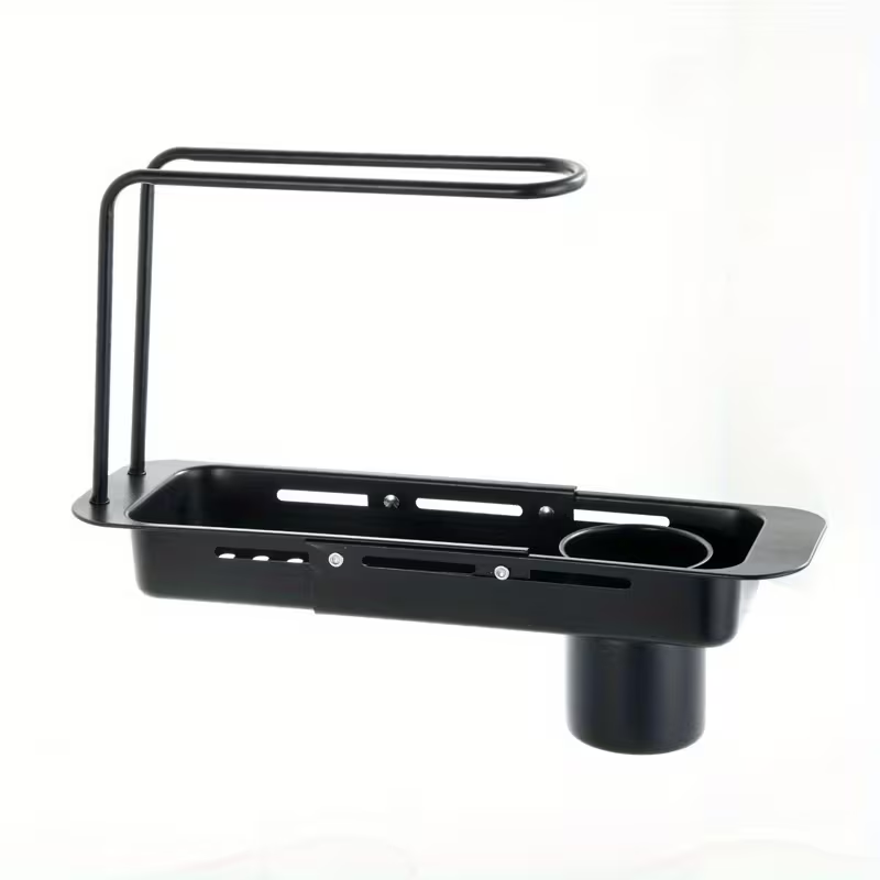 Food Storage Organiser - Strak design, uitbreidbare roestvrijstalen keukenkraanorganizer -