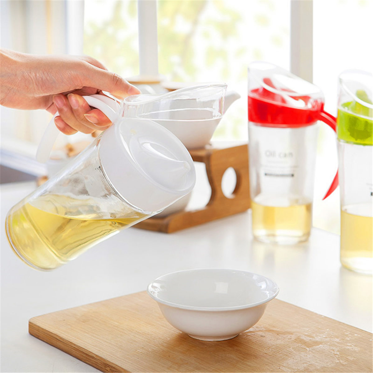 Herb Keeper Container - 20oz Oliefles Lekvrij, Oliedispenser met Flipdop