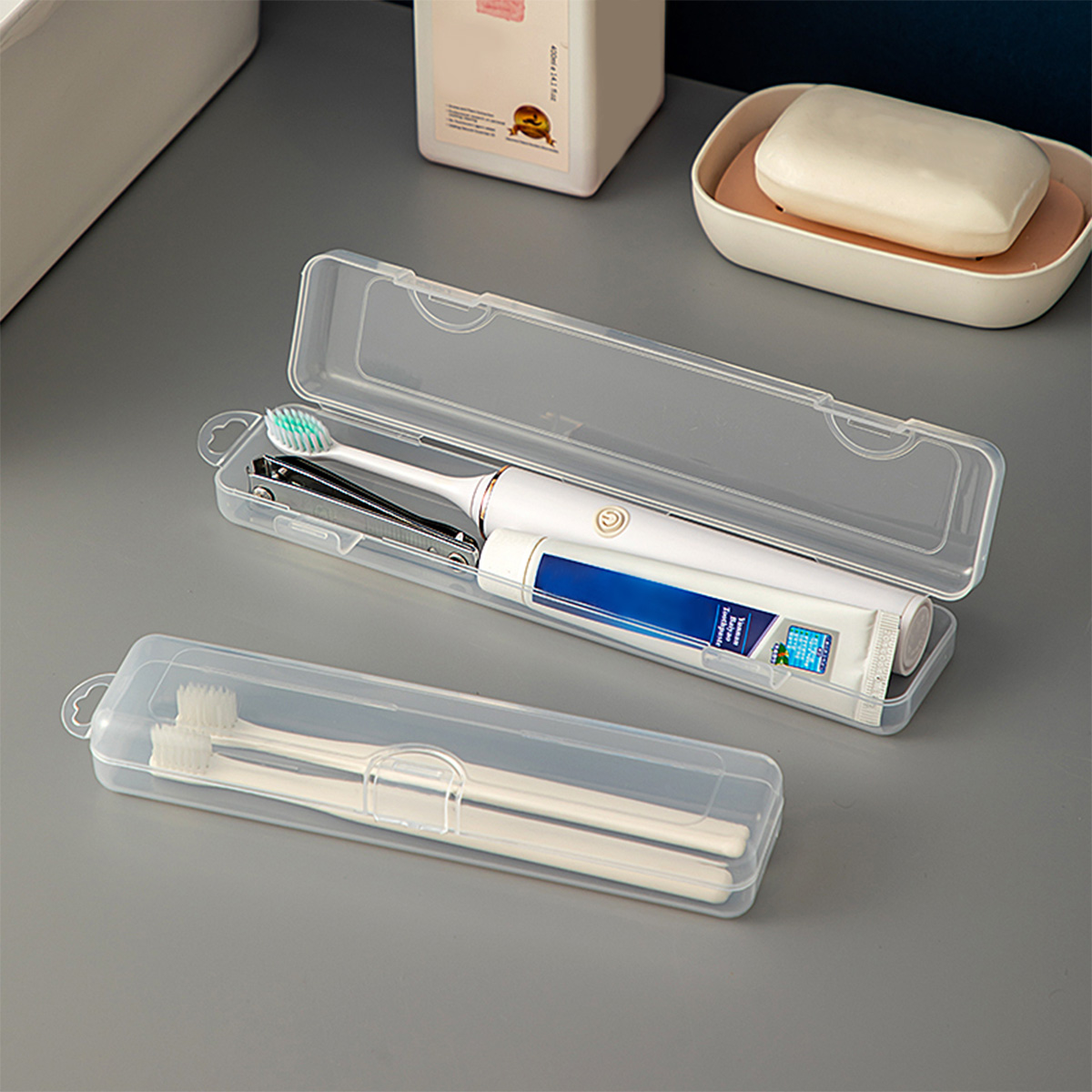 Food Storage Organiser - WORTHBUY Tandenborsteldoos Transparant Organizer Case Reizen