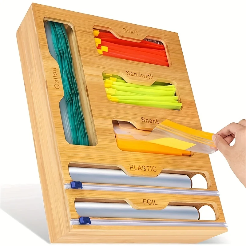 Food Storage Organiser - Keukenopslagplank Plastic Wrap Dispenser Met Cutter