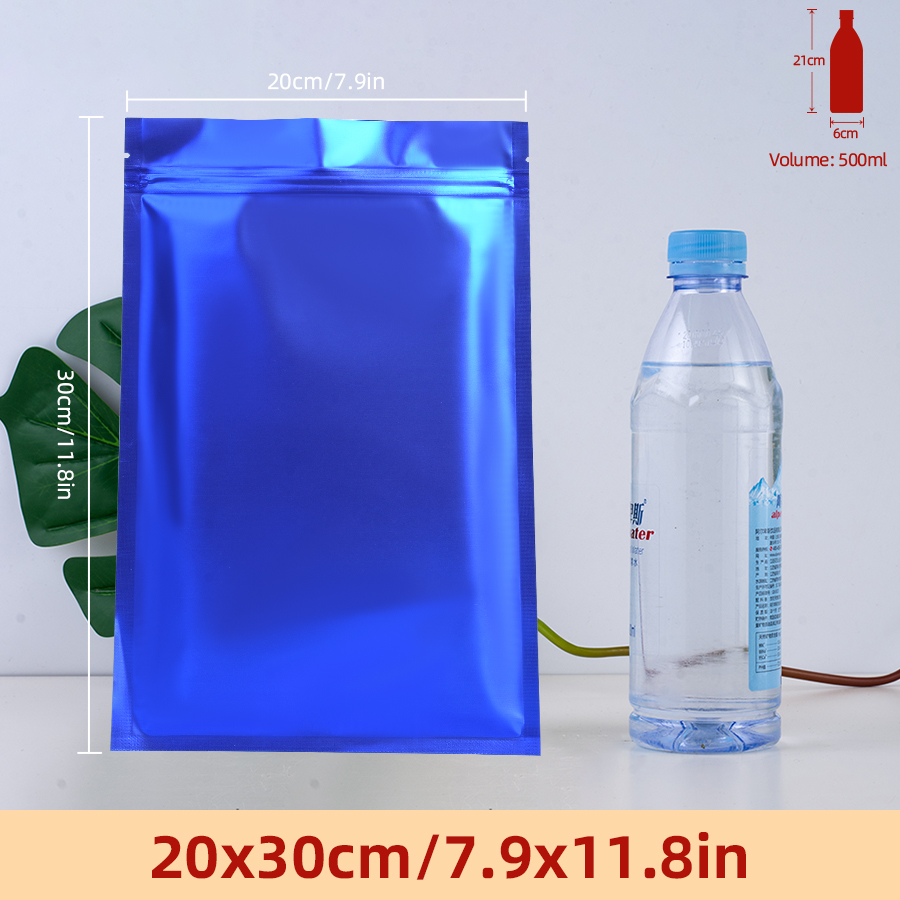 Food Storage Bags Reusable - 100 stuks matte blauwe foliezakjes met