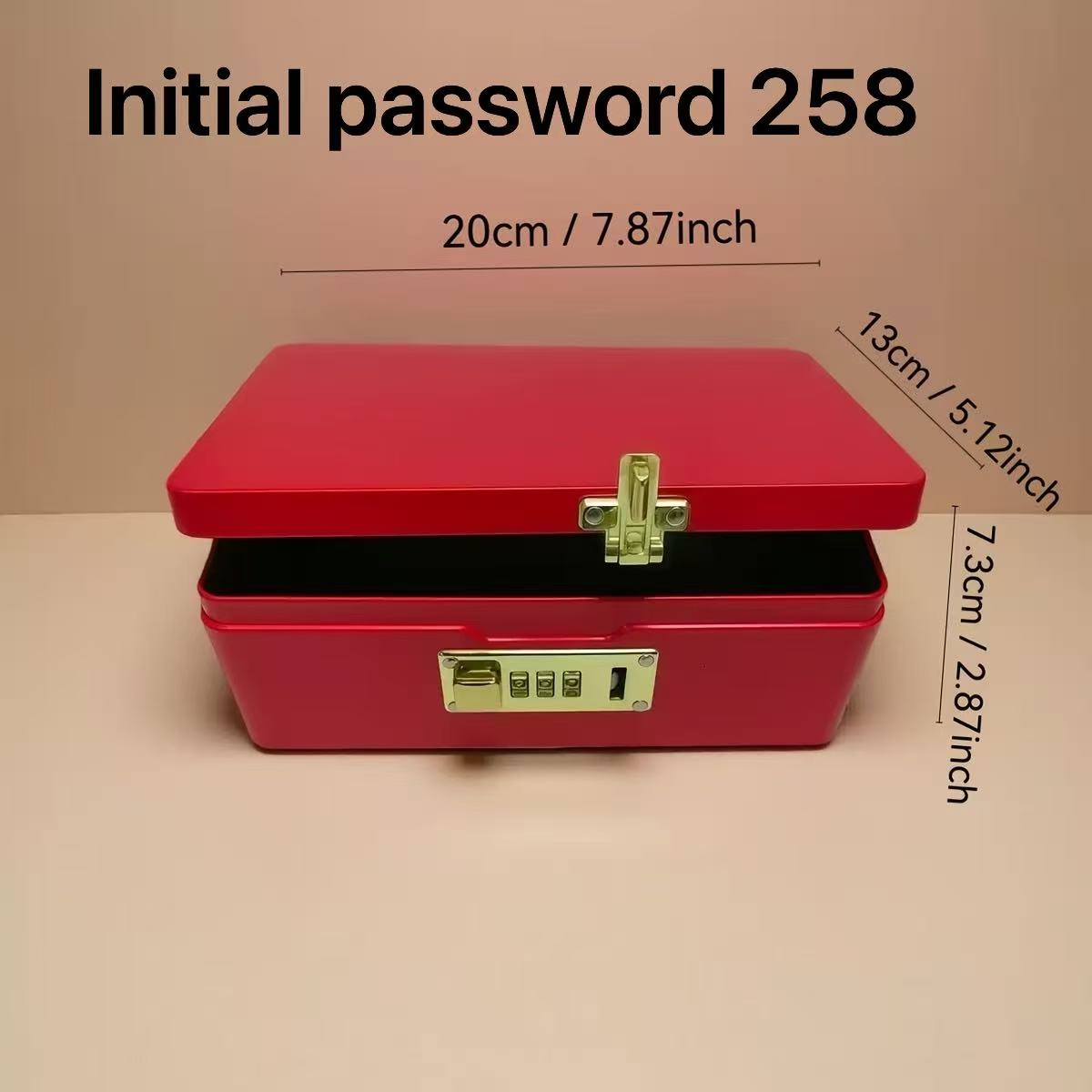 Food Storage Lock Box - Rode, met wachtwoord vergrendelde ijzeren opbergdoos