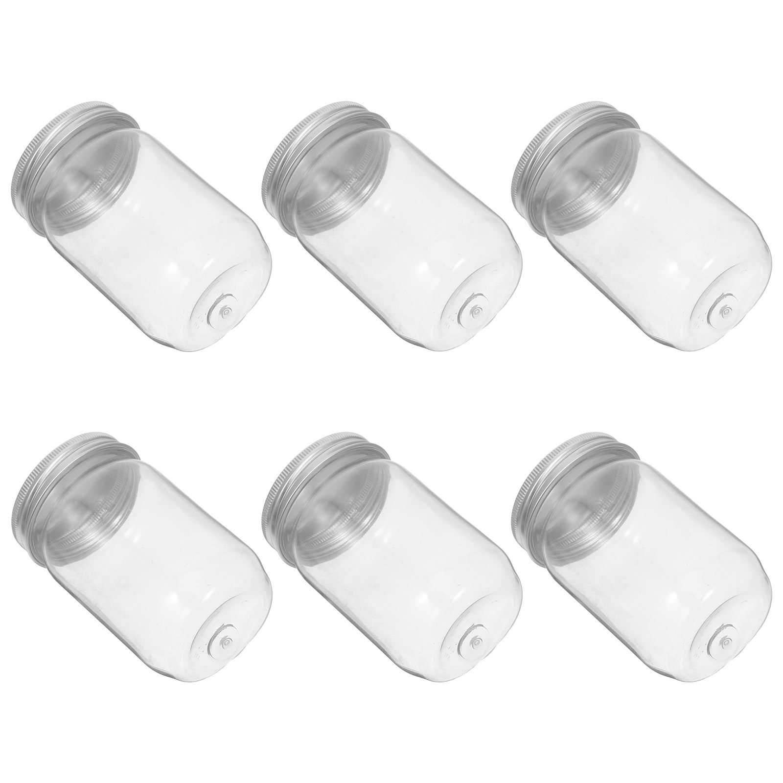 Food Storage Lid - 6 stuks doorzichtige plastic masonpotten met