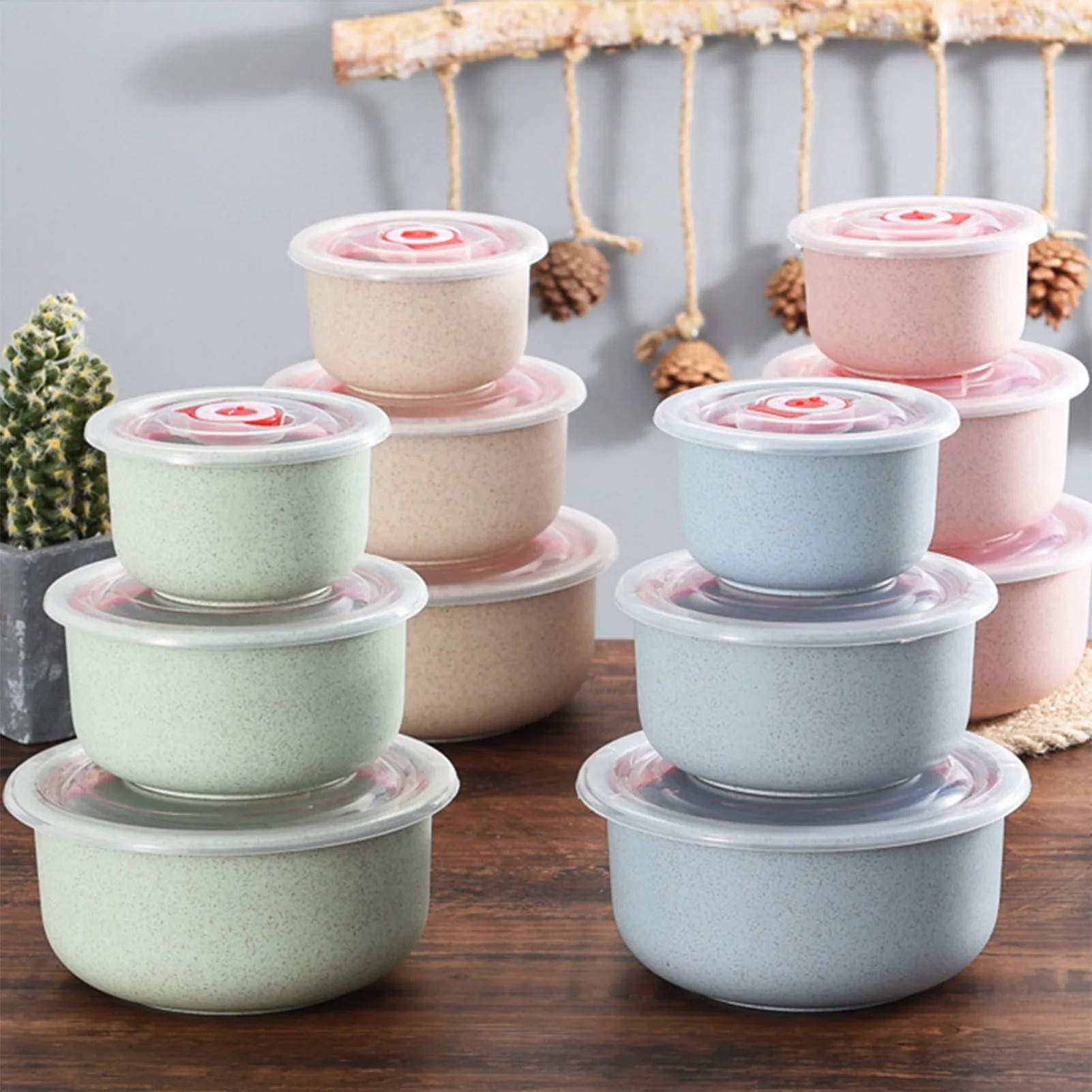 Food Storage And Preparation - 3 voedselbewaarcontainers, lunchbox met deksel, magnetronbewaarcontainers