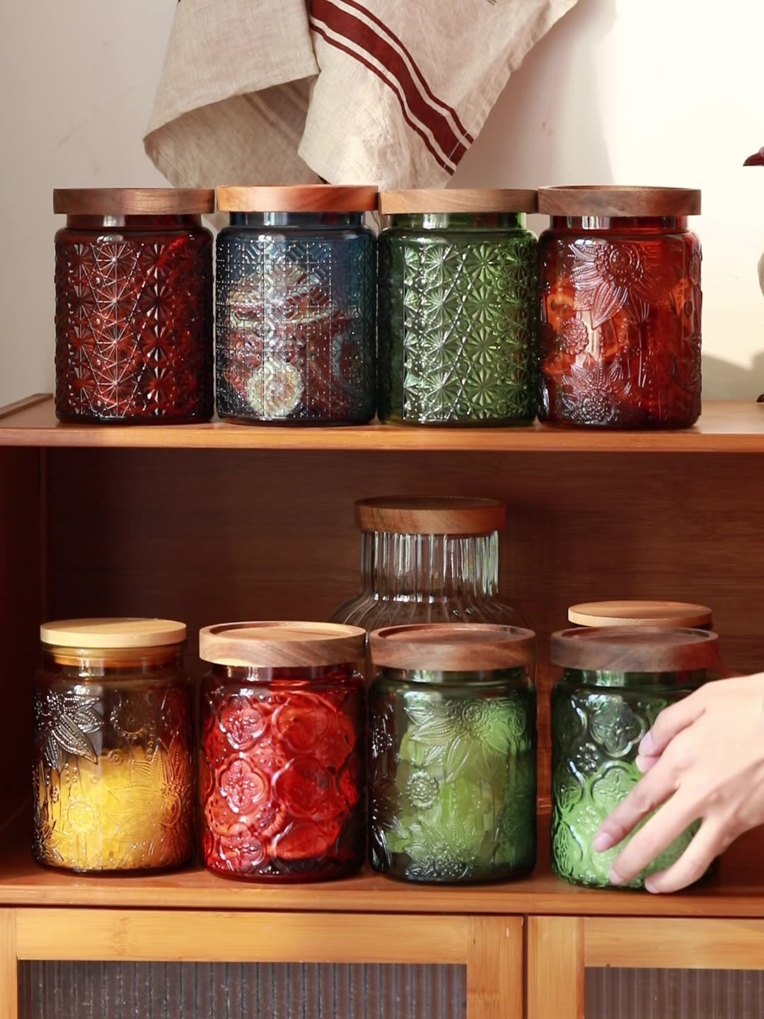 Food Storage Jars With Lids - Vintage Glazen Keuken Opbergpot Keuken En