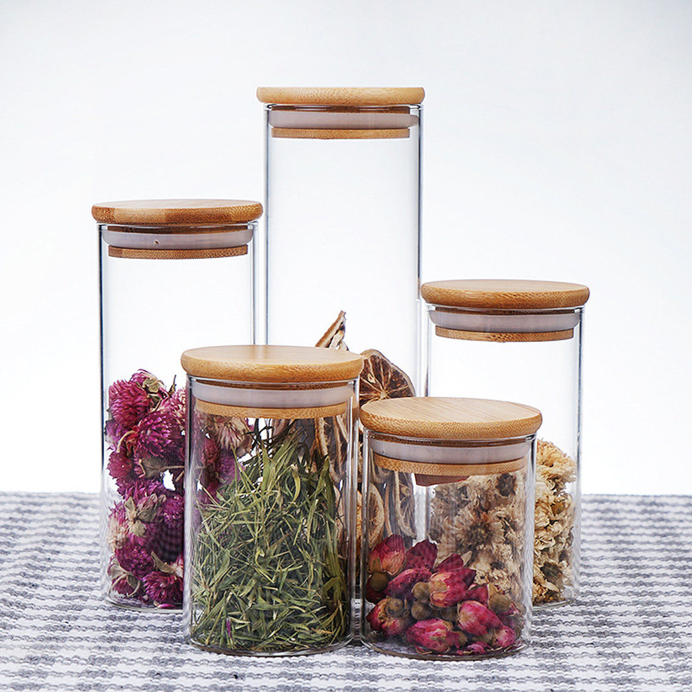 Food Storage Glass Round - 1800ml Glazen Opslagpot Transparante Ronde Container