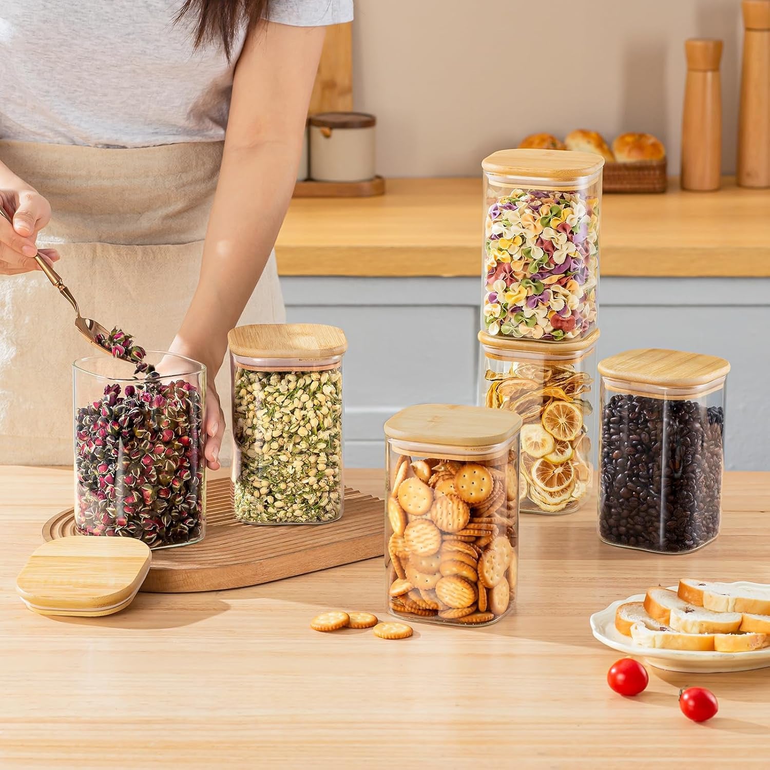 6-delige set glazen voorraadpo - Food Storage Jars With Lids recensie en prijs