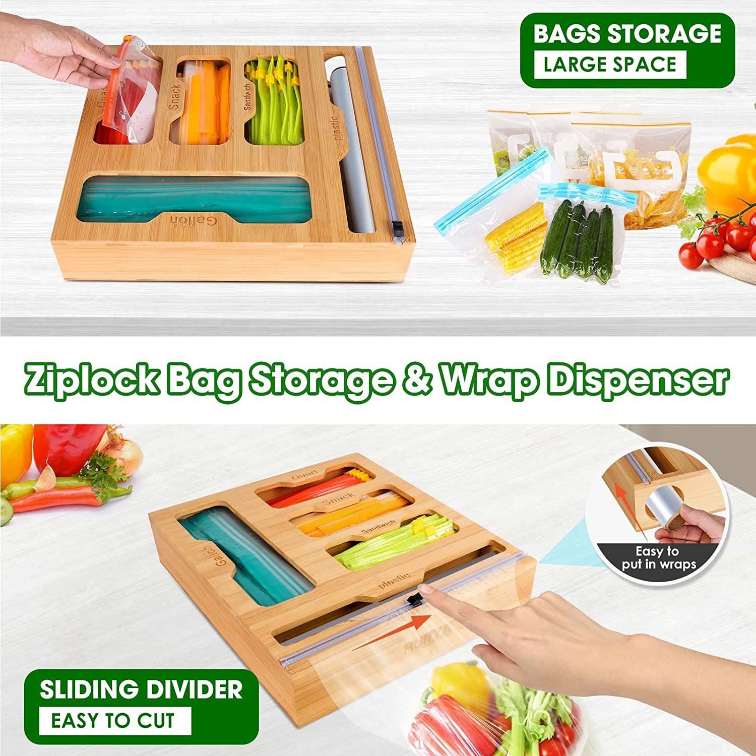 Bamboe Ziplock Voedselzakhoude - Food Storage Rack For Kitchen recensie en prijs