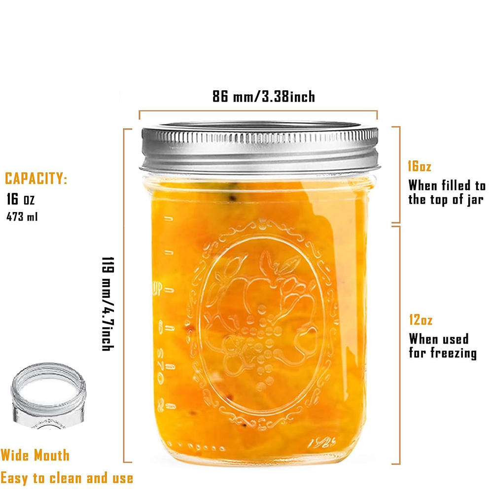16oz brede-mond Mason-potten m - Food Storage Lid recensie en prijs