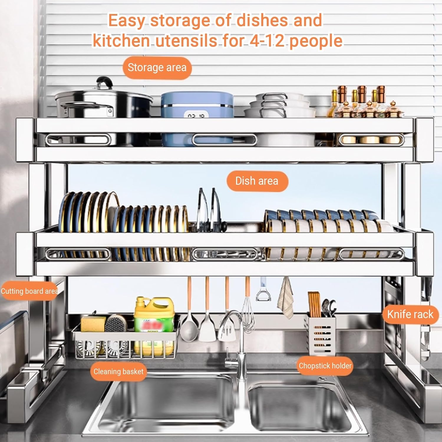 2-laags boven de gootsteen afd - Food Storage Organiser recensie en prijs