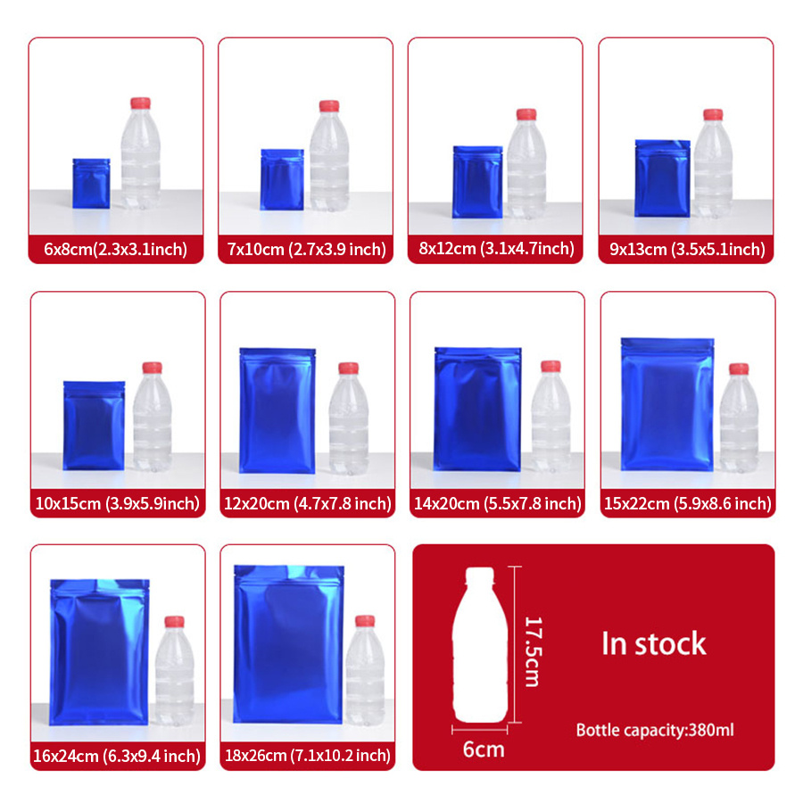 100 stuks matte blauwe folieza - Food Storage Bags Reusable recensie en prijs