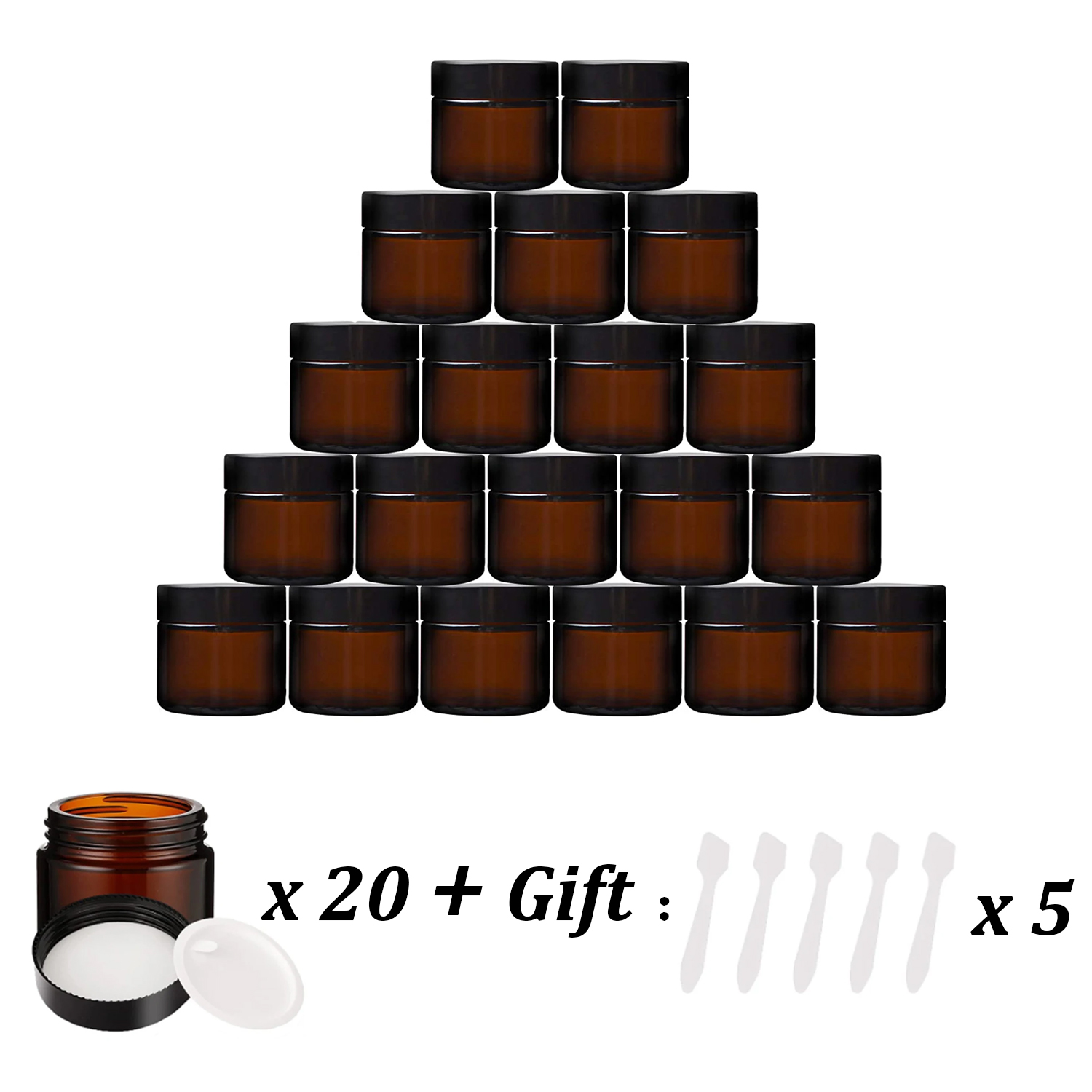 20 STKS Kleine Amber Glazen Po - Food Storage Glass Round recensie en prijs