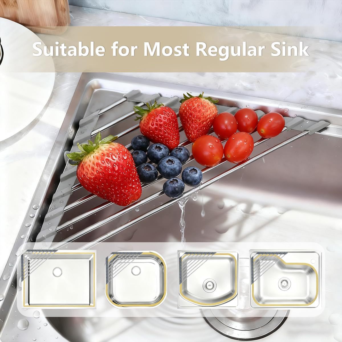 Roestvrijstalen gootsteen afdr - Food Storage Rack For Kitchen recensie en prijs